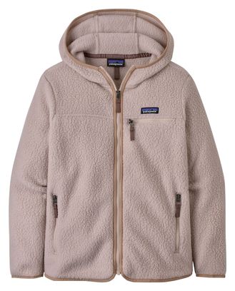 Damen Patagonia Retro Pile Hoody Fleecejacke Beige