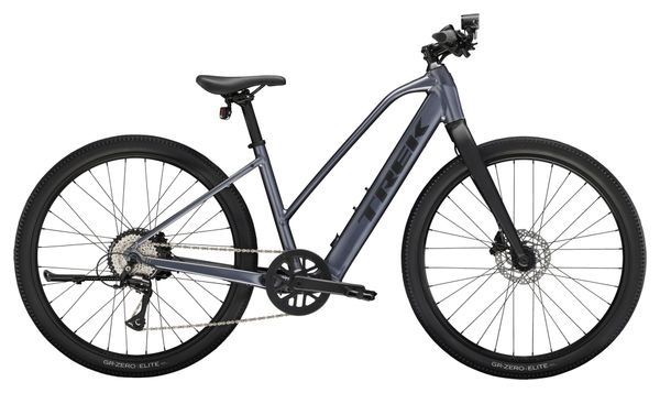 Vélo de Fitness Électrique Trek Dual Sport+ 2 Stagger LT Shimano Acera 8V 250 Wh 27.5'' Bleu 2025 - Vélo d'Exposition