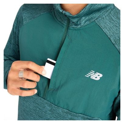 Haut Thermique 1/2 Zip New Balance Athletics Heat Grid Vert Homme