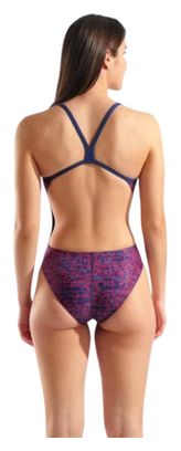 Arena Snakeskin Challenge Backless Swimsuit, Purple/Pink, Women's