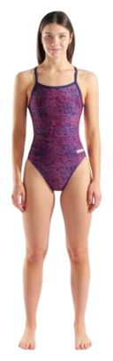 Arena Snakeskin Challenge Backless Swimsuit, Purple/Pink, Women's