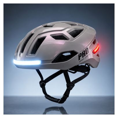 Casco da bicicletta Signal Smart con luci e indicatori di direzione madreperla