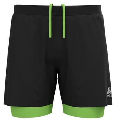 Odlo Zeroweight 12 cm 2-in-1 Shorts Zwart/Groen