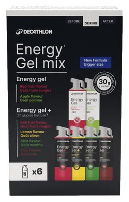 Decathlon Nutrition Energy Gel &amp; Energy Gel+ Mix - 6 x 35ml