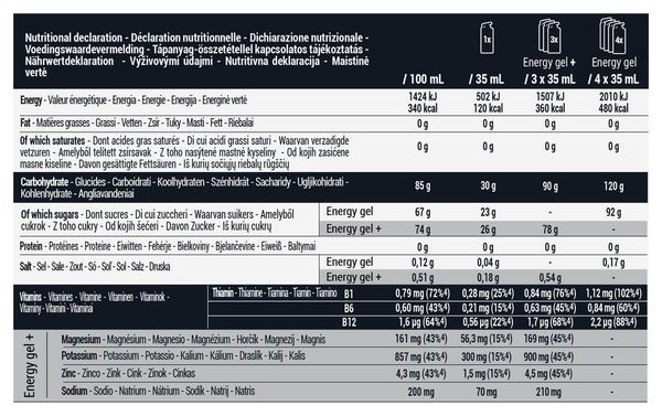 Decathlon Nutrition Energy Gel &amp; Energy Gel+ Mix - 6 x 35ml