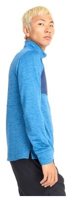New Balance Athletics Heat Grid Grey/Blue Heren 1/2 Zip Thermal Top