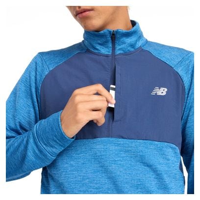 1/2 Zip Thermooberteil New Balance Athletics Heat Grid Grau/Blau Herren