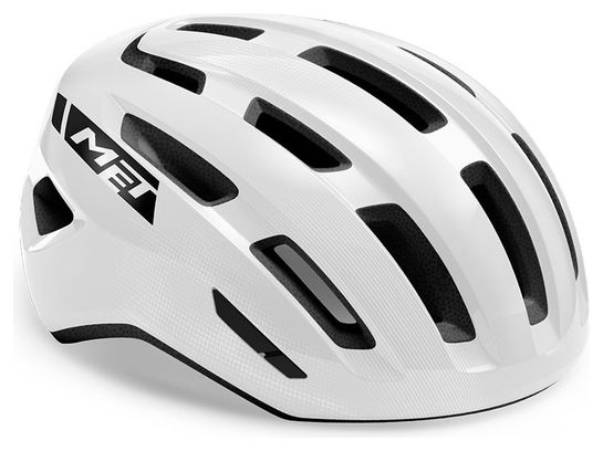 Casco Met Miles Road Blanco Brillante