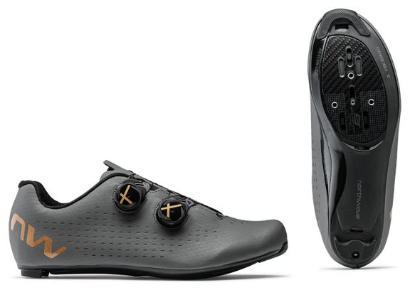 Northwave Revolution 3 Road Shoes Donkergrijs/Goud