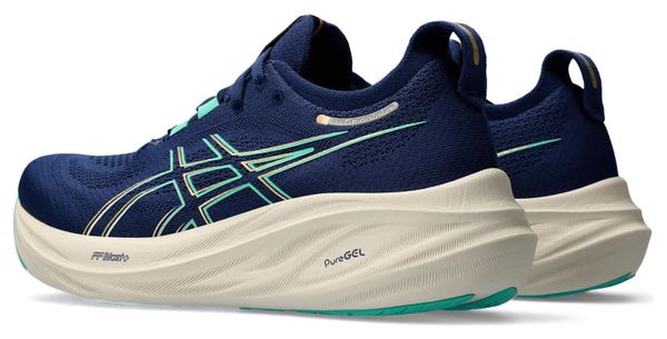 Chaussures de Running Femme Asics Gel Nimbus 26 Bleu Vert