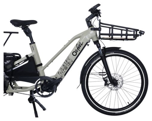 Vélo Cargo Longtail Électrique O2 Feel Equo Cargo Adventure 5.1 Shimano Cues 9V 720 Wh 20/26'' Beige Pack Family