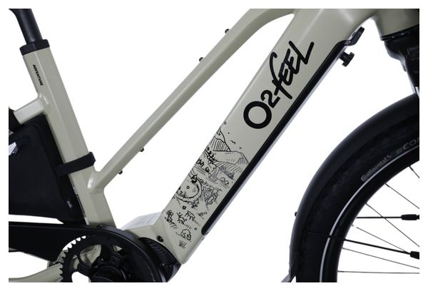 Vélo Cargo Longtail Électrique O2 Feel Equo Cargo Adventure 5.1 Shimano Cues 9V 720 Wh 20/26'' Beige Pack Family