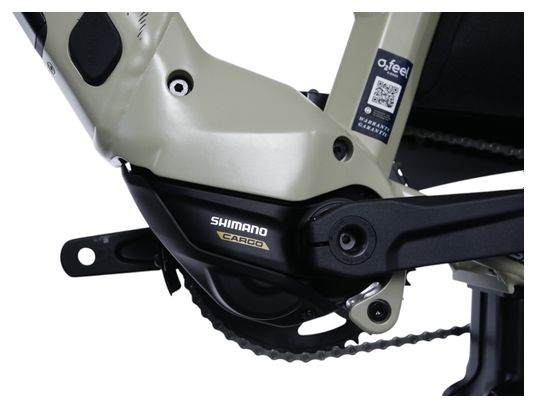 Vélo Cargo Longtail Électrique O2 Feel Equo Cargo Adventure 5.1 Shimano Cues 9V 720 Wh 20/26'' Beige Pack Family