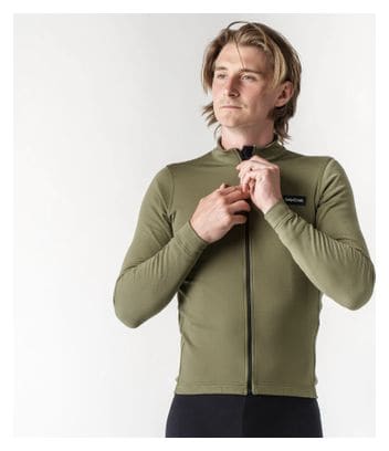 Maillot Manches Longues GribGrab Gravelin Merinotech Thermal Vert Olive