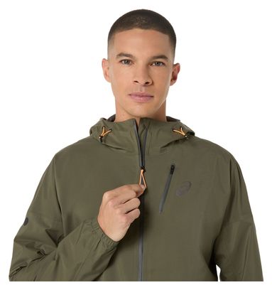 Veste imperméable Asics Fujitrail Elite Kaki Homme