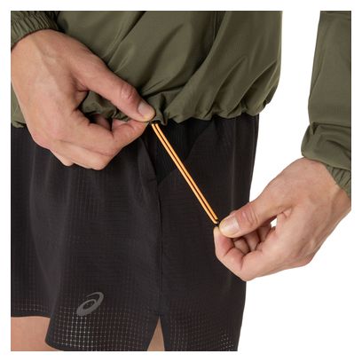 Veste imperméable Asics Fujitrail Elite Kaki Homme