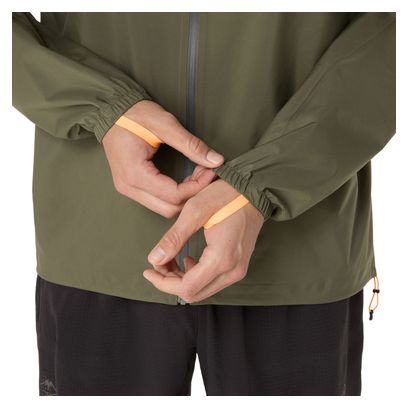 Veste imperméable Asics Fujitrail Elite Kaki Homme
