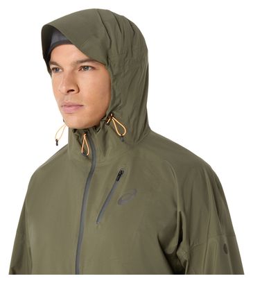 Veste imperméable Asics Fujitrail Elite Kaki Homme