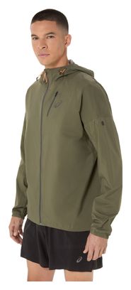 Veste imperméable Asics Fujitrail Elite Kaki Homme