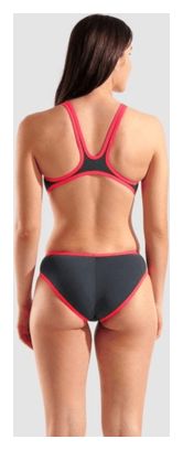 Maillot de bain Arena One Big Logo Gris/Rouge Femme