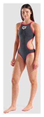 Maillot de bain Arena One Big Logo Gris/Rouge Femme