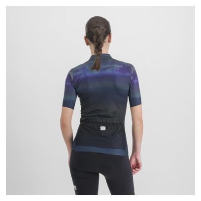 Sportful Flow Supergiara Korte Mouw Jersey Zwart/Blauw