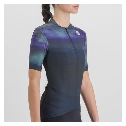 Sportful Flow Supergiara Korte Mouw Jersey Zwart/Blauw