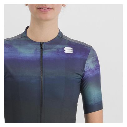 Sportful Flow Supergiara Korte Mouw Jersey Zwart/Blauw