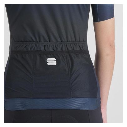 Sportful Flow Supergiara Korte Mouw Jersey Zwart/Blauw