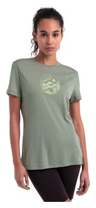 Technisches T-Shirt für Frauen Icebreaker Merinos 150 Tech Lite III Camping Circle Grün