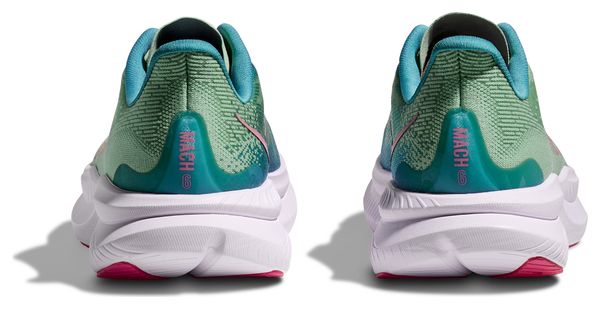 Chaussures Running Hoka Mach 6 Vert/Rose Femme