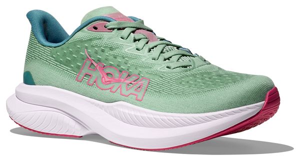 Chaussures Running Hoka Mach 6 Vert/Rose Femme
