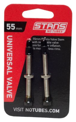 NOTUBES Set of 2 Tubeless Valves 55mm 
