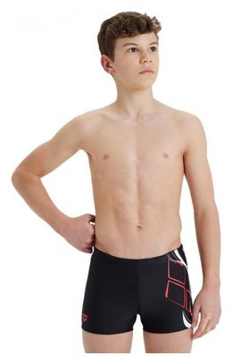 Arena Boy's Swim Short Logo Schwarz Weiß Rot
