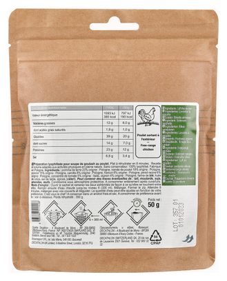 Gefriergetrocknete Suppe Decathlon Nutrition Gulasch mit Huhn - 50g