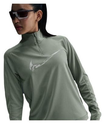 Nike Swoosh Grünes 1/4-Zip-Oberteil für Frauen