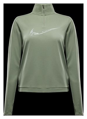 Nike Swoosh Grünes 1/4-Zip-Oberteil für Frauen