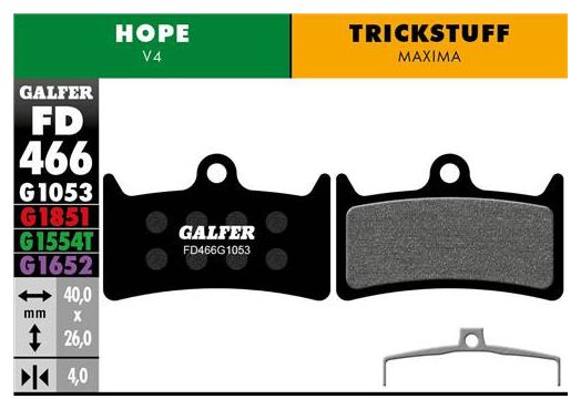 Pair of Galfer Semi-Metallic Pads Hope V4 / Trickstuff Maxima Standard