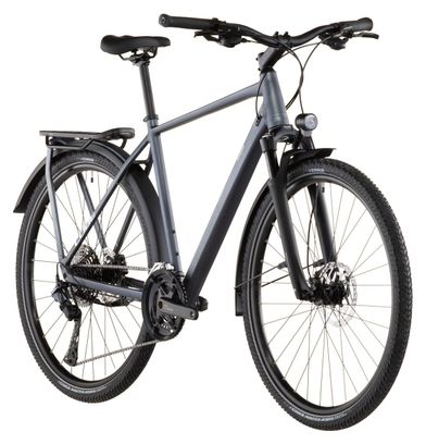 Bicicleta de trekking Cube Kathmandu EXC con cambio Shimano Cues 11S, manillar de 700 mm, color gris metalizado, 2026