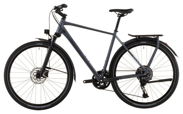 Bicicleta de trekking Cube Kathmandu EXC con cambio Shimano Cues 11S, manillar de 700 mm, color gris metalizado, 2026