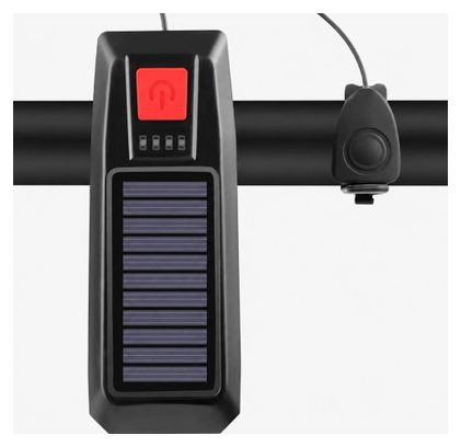 Phare Velkyne Avant Vélo Solaire USB Rechargeable 350 Lumens Klaxon 120 dB Bleu