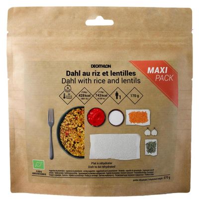 Decathlon Nutrition Dahl Rice and Lentils Freeze-Dried Organic Meal - 170g