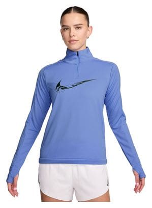 Nike Dri-Fit Swoosh Blue Women's 1/2 Zip Top