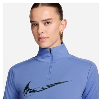 Nike Dri-Fit Swoosh Blue 1/2 Zip Top da donna