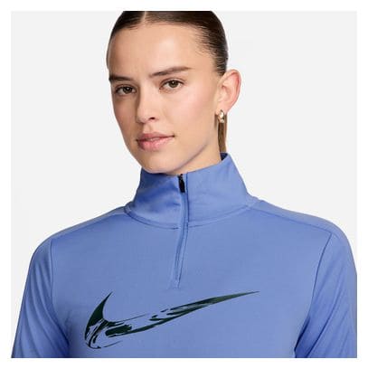 Nike Dri-Fit Swoosh Blue Women's 1/2 Zip Top