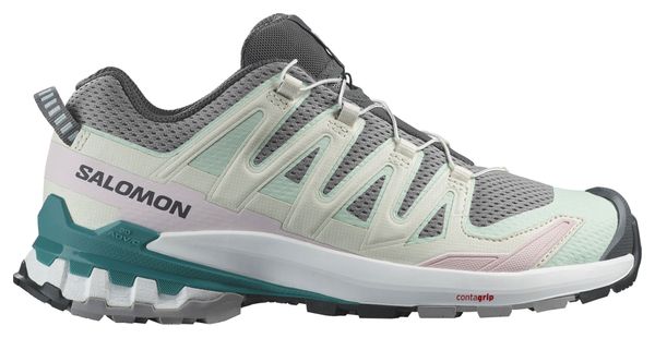 Refurbished Product - Salomon XA Pro 3D V9 Women's Trail Shoes Grey/Green/Pink
