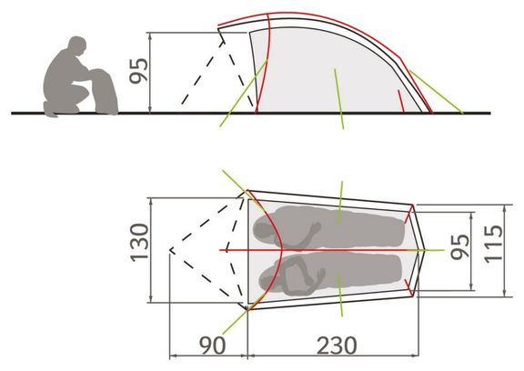 Tente 2 personnes Vaude Taurus 2P Vert