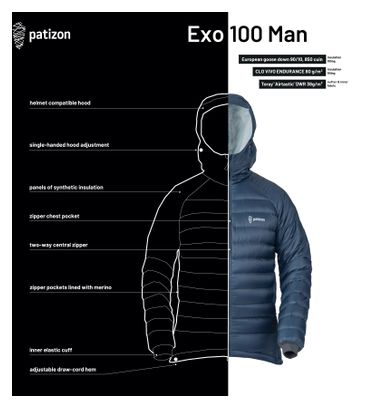 Piumino Patizon Exo 100 Blu/Giallo Uomo