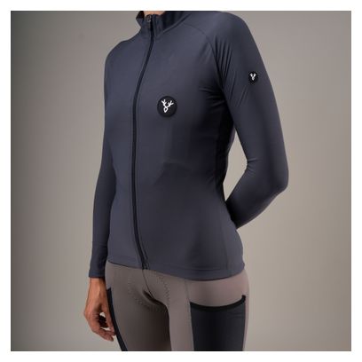 Camiseta de manga larga para mujer LeBram Off-Road de entretiempo, gris titanio