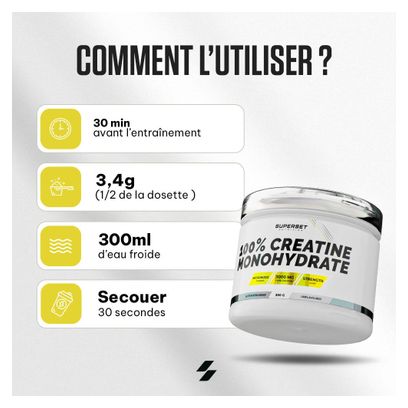 100% Creatine Monohydrate (300g) - Superset Nutrition - Créatines